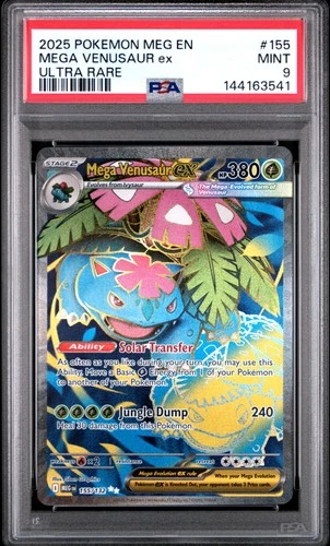 2025 POKEMON MEG EN-MEGA EVOLUTION ULTRA RARE #155 MEGA VENUSAUR EX PSA 9