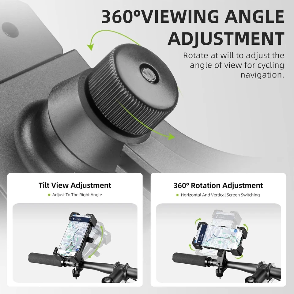 ROCKBROS Bike Phone Holder,Motorcycle AntiShake Mount,360°Adjustable 4.5-7"Phone - Image 2 of 4