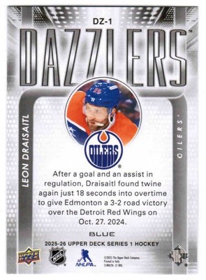 25/26 2025 UPPER DECK SERIES 1 HOCKEY DAZZLERS BLUE CARDS DZ-X U