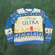 Michelob Ultra Ugly Christmas Sweater Size Large Bar Promo