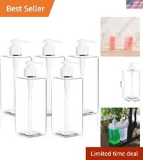 Clear 16oz Plastic Pump Dispensers - Set of 5, Safe  Versatile for All Liquids