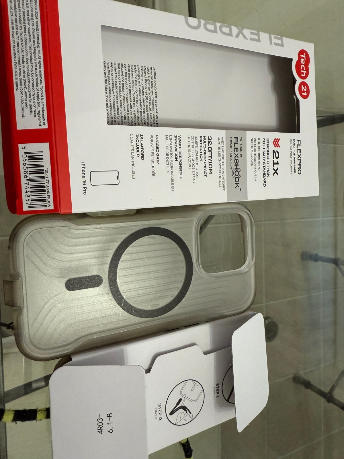 Tech21 FlexPro iPhone 16 Pro Clear Case w/Black Accents - Pre-owned/GOOD Cond