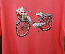 NWOT💥KAREN SCOTT Petites💥Embellished Top Cute Bike Motif Embroidery Studs PXL