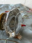 Antique Vintage Pair 8 Point Manganese Mirror Glass Brass Collar Knobs w/Spindle — photo 10