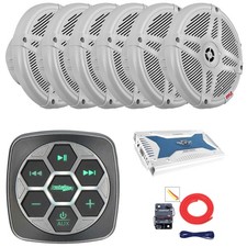 Metra Marine Bluetooth for Boat Controller, 6x 6.5" 600W Speaker, Amplifier, Kit