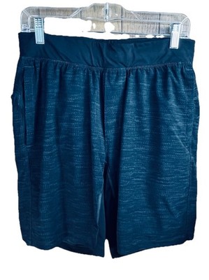 Lululemon T.H.E. (L) Black Lined Shorts Athletic Running Drawstring Pockets