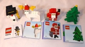 Lego Sets Santa Claus 10068, Christmas Tree 10069, Reindeer 10070, Snowman 10079