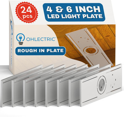 24 Pack Slim Steel Mounting Plates for 4 & 6 Inch LED Downlights