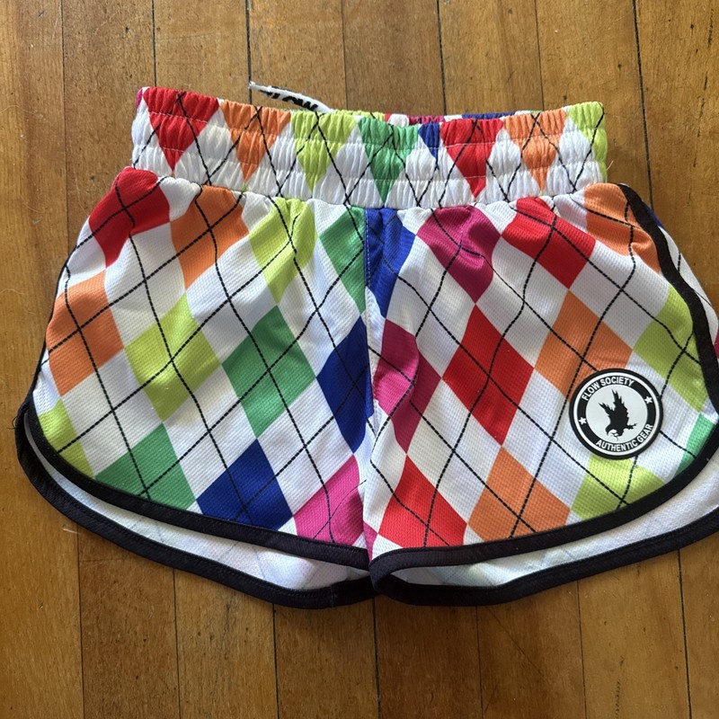 Flow Society Cow Shorts Girls Size S/M LAX checkered multicolored shorts