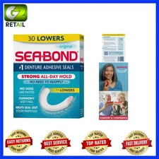 Cushiony Soft Denture Adhesive Seals –  Lowers, 30 Count, Zinc-Free