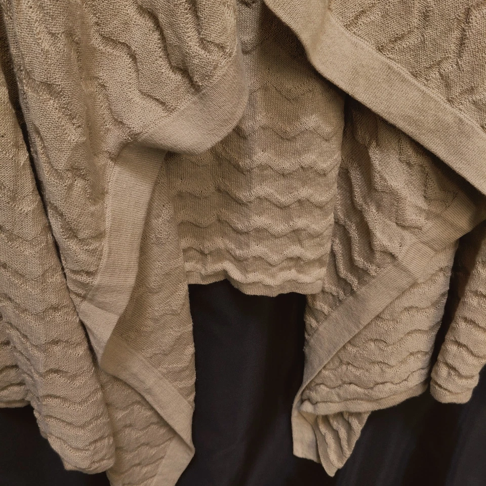 3X  JACLYN SMITH TAN BEIGE OPEN DRAPE FRONT FLY AWAY KNIT CARDIGAN SWEATER NEW - Image 4 of 4