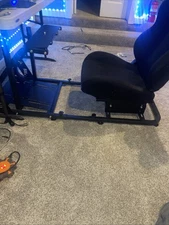 Marada Steel Sim Racing Cockpit with black seat