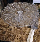 Vintage 12" Anchor Hocking Canton Clear Glass Pedestal Cake Stand