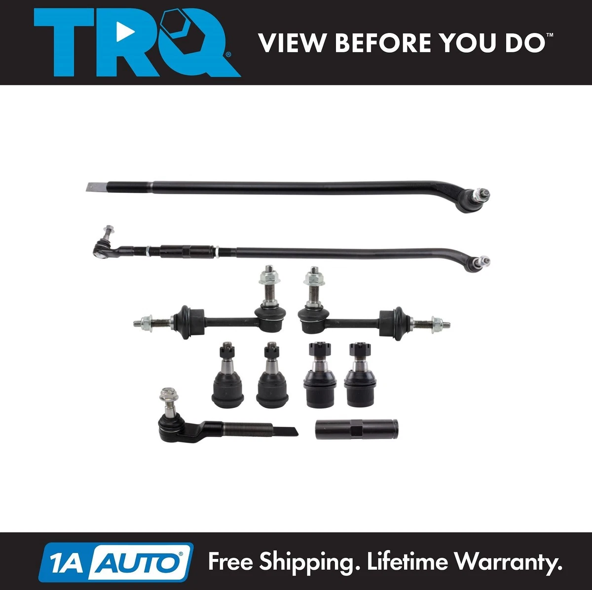 TRQ Front Suspension Kit – 8-Piece Set With Ball Joints, Tie Rods, Sway Bar Links For Honda Civic - View #6