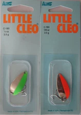 2 Pks. Acme Tackle LITTLE CLEO - 1/8 oz. Nickel Chartreuse & Nickel/Fluorescent