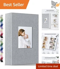 Photo Album Linen Cover 4x6 300 Photos Horizontal Pockets Family Wedding