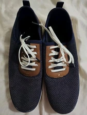 Cole Haan Zerogrand Stitchlite Oxford Marine Blue Knit / Ivory Mens 12 USED