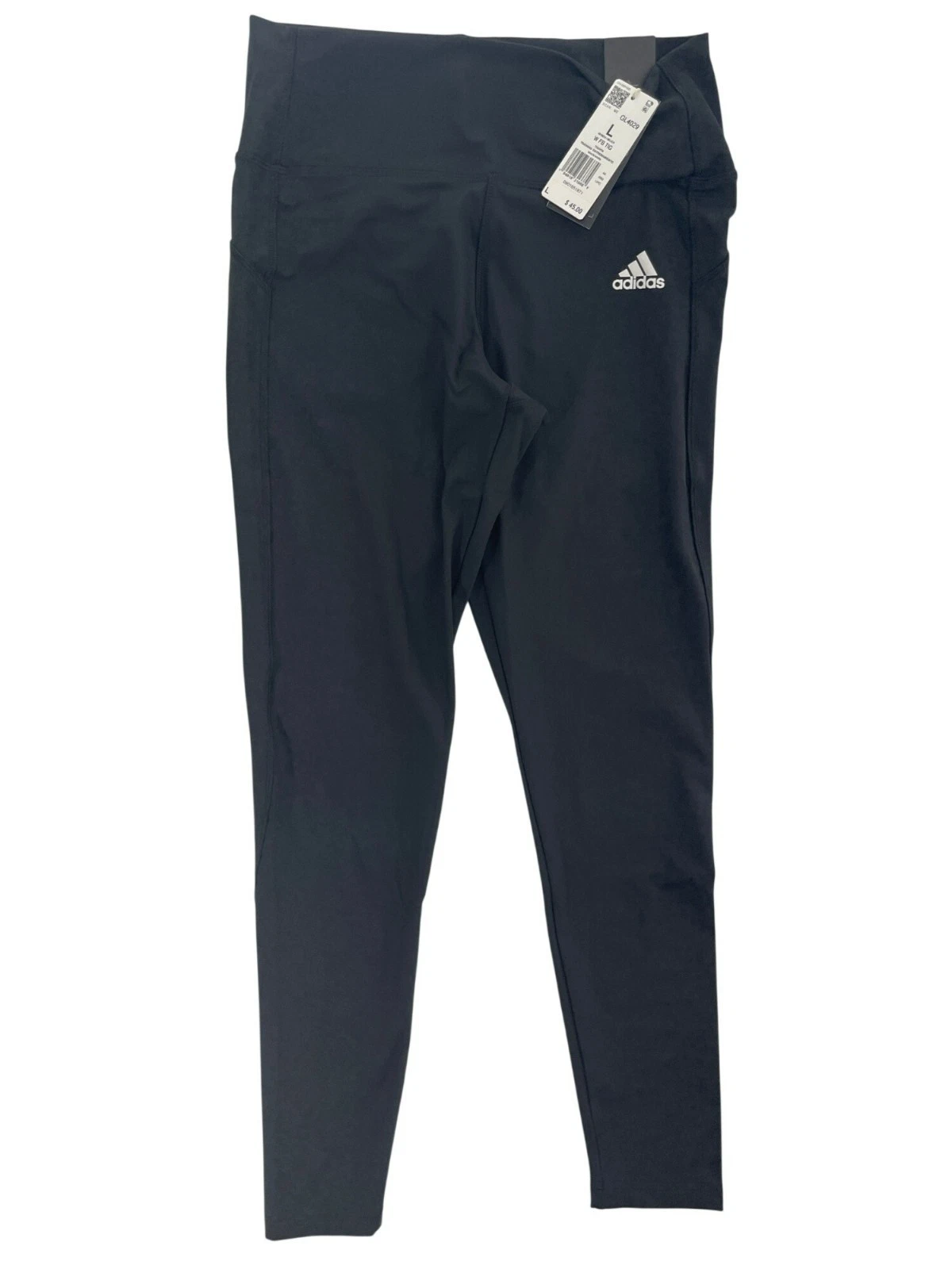 Adidas AEROREADY Black/White High-Waist Stretch Leggings Women's Sz L NWT