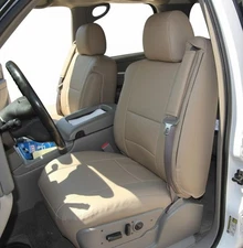 2003–2006 Chevy Silverado S. Leather Front Seat Covers (2) – Inner Armrest Type