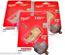 9 MILWAUKEE 2" SWITCHBLADE REPLACEMENT BLADES 48-25-5535 SELFEED BIT (3 PACKS)