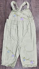 Baby Girl Clothes Vintage Gymboree 6-9 Month Paper Lanterns Green Overalls