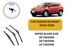 WIPER BLADES FOR NISSAN MURANO 2004-2008