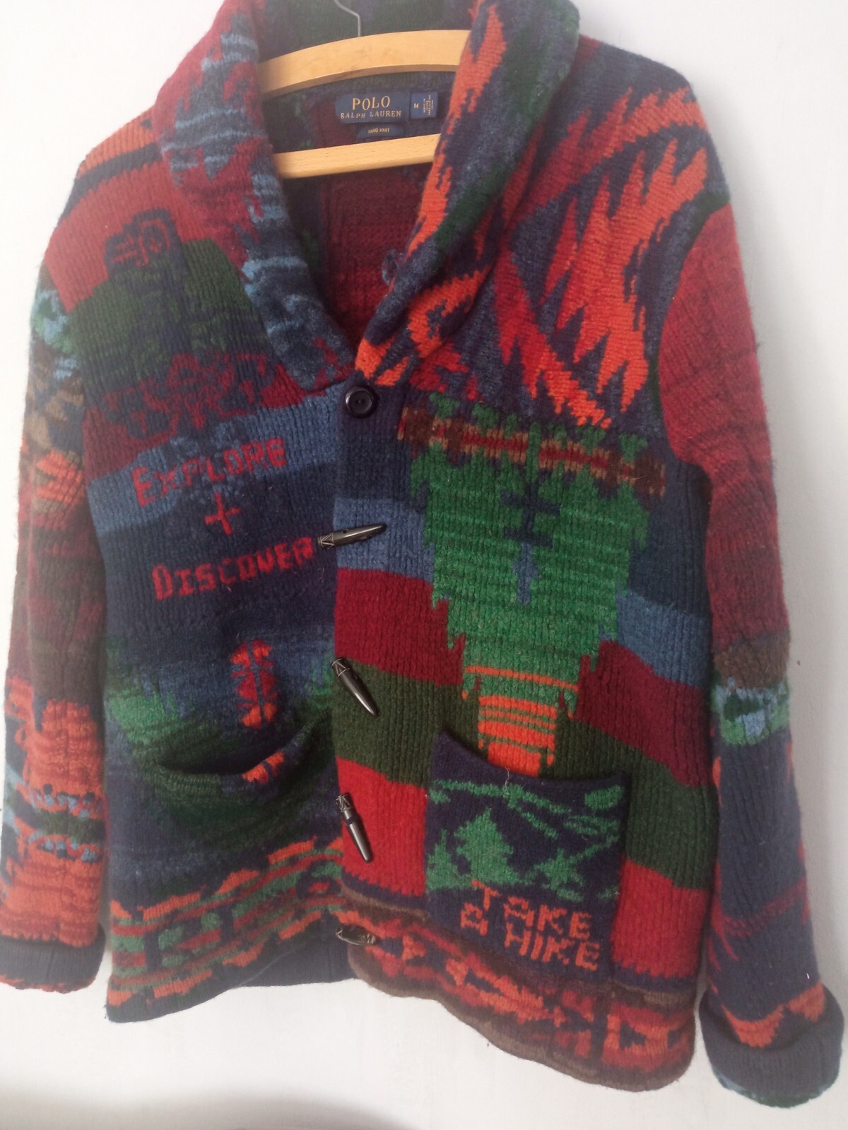 A Rare Polo Ralph Lauren Hand Knitted Aztec Cardigan Unisex image 6