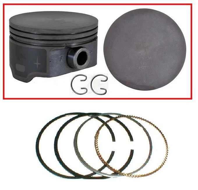 Falda recubierta pistones superiores planos con anillos Moly para Chevrolet 2005-2009 5,3 L Foto 4 de 4