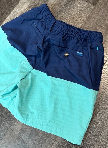 NWT Chubbies 6" Everywear Performance Shorts M The Seas The Days Navy Blue Aqua - Picture 3 of 6