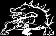 Dragon Mascot 1 Color Window Wall Vinyl Decal Sticker Printed Graphic