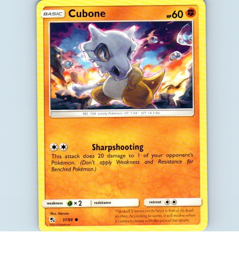 2019 Cubone 37/68 Pokemon Card