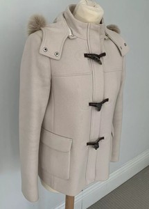 cream duffle coat with hood