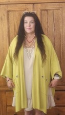 Marlawynne Drama Knit Kimono Jacket Cardigan Lime