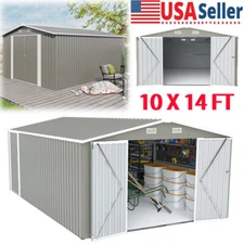 10 x14FT Outdoor Large Metal Garden Sheds Outdoor Heavy Duty Tool Storage Sheds