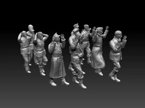 WwII German Prisoners Soldiers 11 Figures 1/35 Scale Models Kits Resin Printed - Photo 4/5