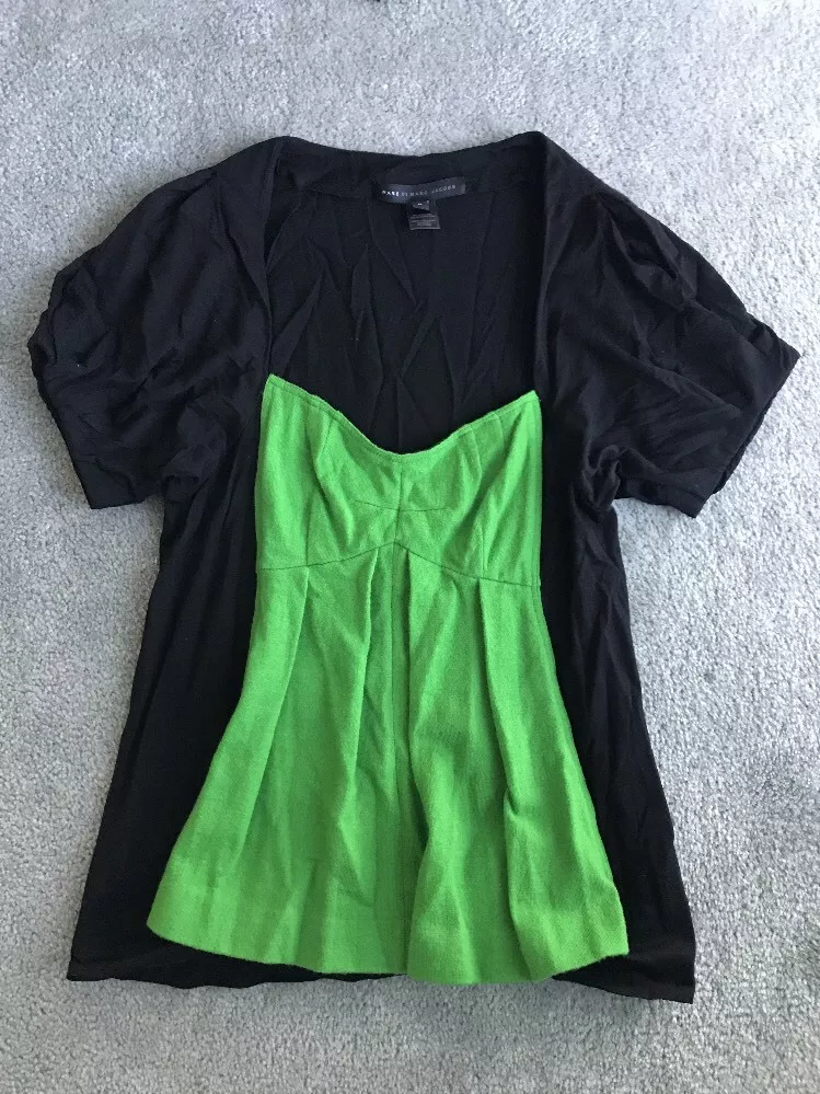Marc By Marc Jacobs Black/green Top Women's Size M Marc By Marc Jacobs Black/green Top Women's Size M