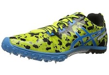 ASICS 139 Blue Yellow Lace-Up LIGHTWEIGHT RUNNING TRACK SHOES CLEATS 12 NWT