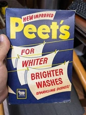 Vintage 1940s-50s Peet’s Granulated Soap Laundry Dishes Unopened large Box
