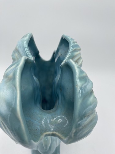 Vintage Royal Haeger Vase Peacock ird of Paradise Turquoise Blue Ceramic - Picture 7 of 12