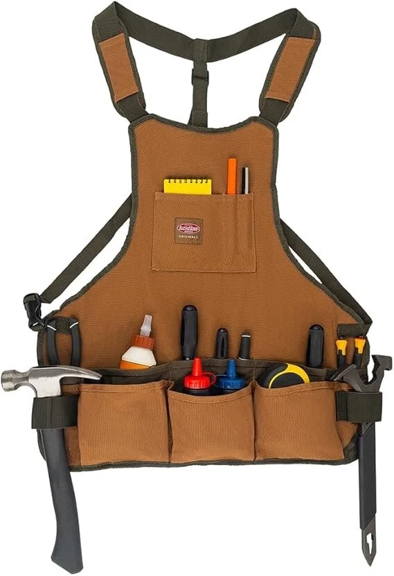Mechanic Tool Mens Vest Woodworking Apron Carpenter Electrician Plumber Bag Brow - Image 3 of 4