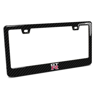 for Nissan GT-R Black Real 3K Carbon Fiber Finish Plastic License