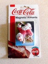 Vintage Coca-Cola Magnet  # 51499 Santa Reindeer 2 7/8" x 2 1/4" 1997