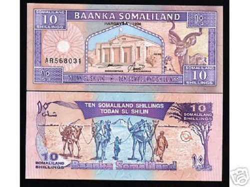 SOMALILAND 10 SHILLIN 1996 x 100 Pcs NOTE Full Bundle CAMEL UNC SOMALIA Animal - Picture 2 of 2