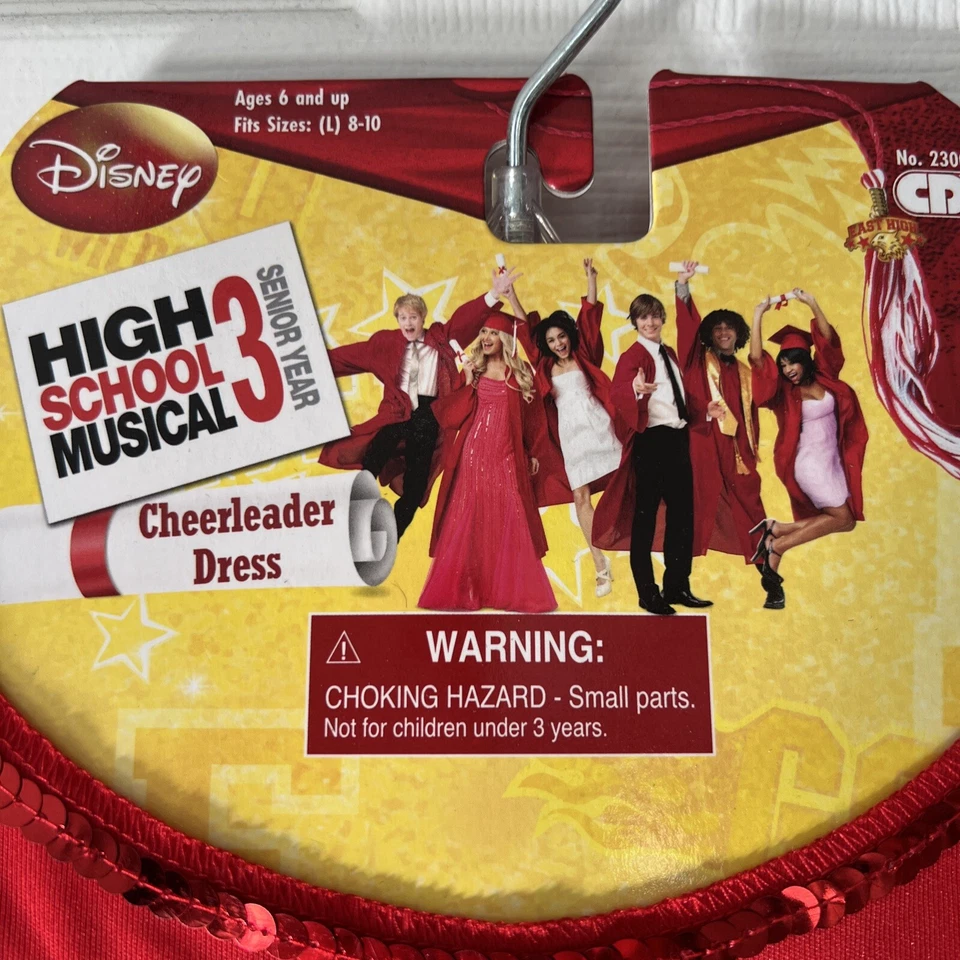 High School Musical EAST HIGH черлидер костюм для Хэллоуина большой размер 8-10 красный - Изображение 3 из 4