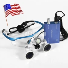 IN USA Dental 3.5X420mm Surgical Medical Binocular Loupes+ LED Head Light sp-fm