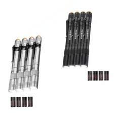 EverBrite 4PACKS Gray/Black LED Pen Light Pocket Flashlights Aluminum Lightweigt