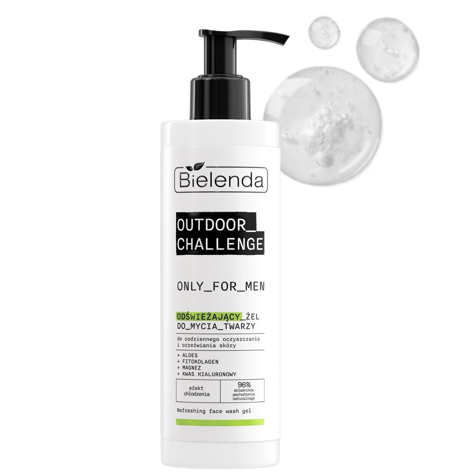 Bielenda Only For Men Outdoor Refreshing Face Wash Gel with Aloe 190ml
