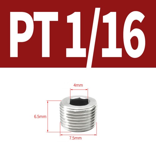 Edelstahl Innen Sechskant Stecker Ausblenden Stecker Kappe PT/NPT/BSP/Metrisch - Picture 10 of 66
