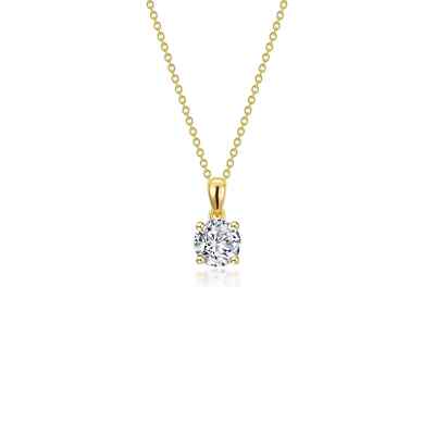 BRAND NEW Lafonn Yellow Gold Plated 0.5CTW 4-Prong Solitaire Necklace N0302CLG20