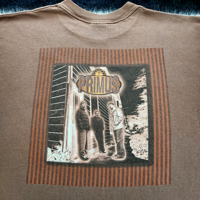 PRIMUS T Shirt 1997 Rare band on back brown Tultex Size XL | eBay